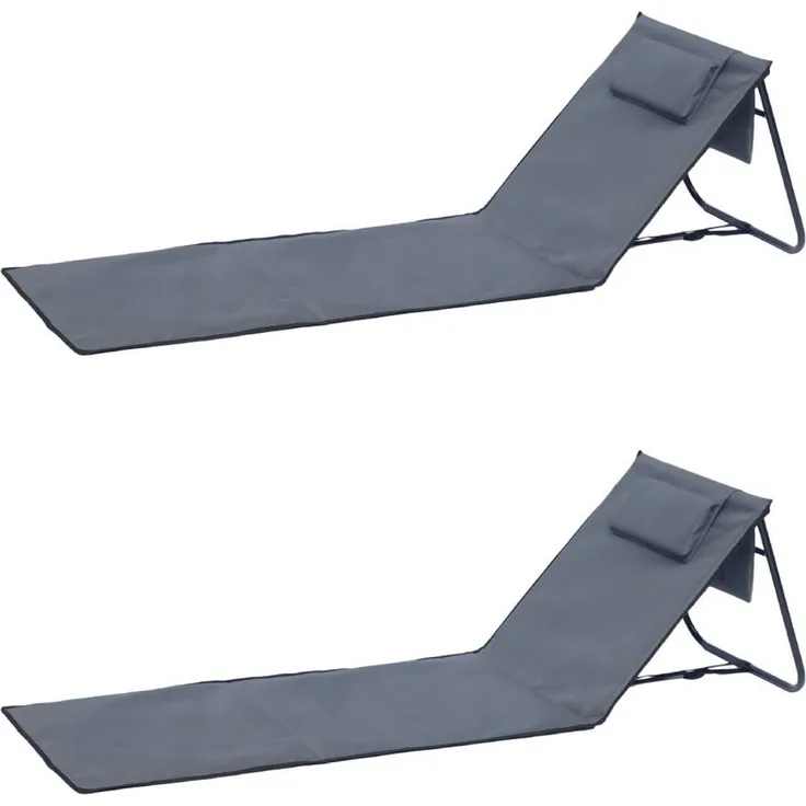 Strandliege Strandmatte Matte Badematte Liege faltbar Tasche anthrazit 2er Set