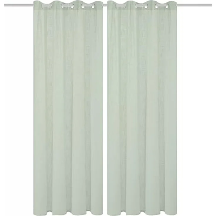 Home Basics Vorhang SOFTY 2er Pack (2 St), Ösen, halbtransparent, 2er Pack Ösenschal SOFTY Uni – Bild 1