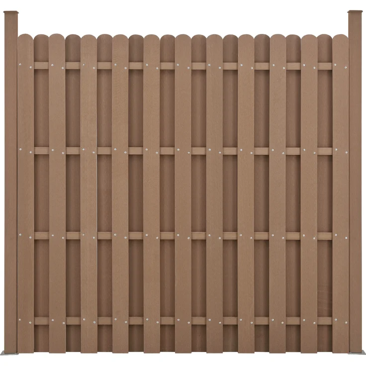 WPC Gartenzaun Langero 185x376 cm Braun neu. holz – Bild 3