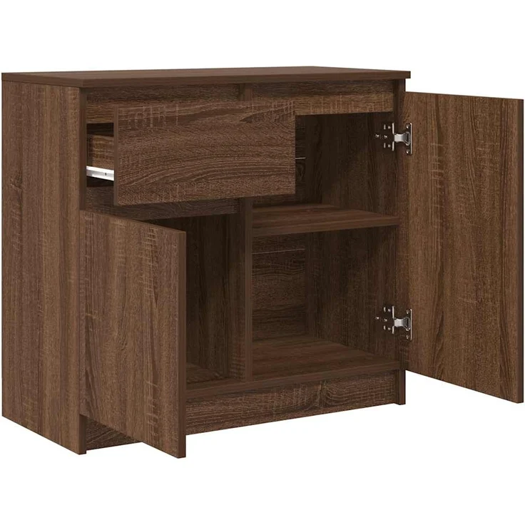 vidaXL Sideboard mit Schublade Braun Eichen-Optik 71x35x65 cm 861604 – Bild 4