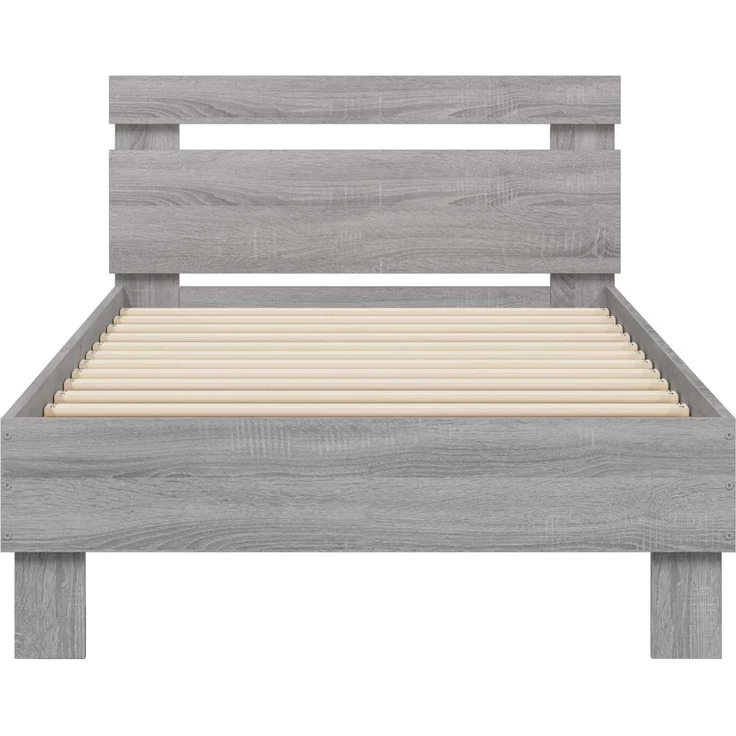 vidaXL Bettrahmen mit LED-Lichtleisten Grau Sonoma Holzwerkstoff 8008995 – Bild 5