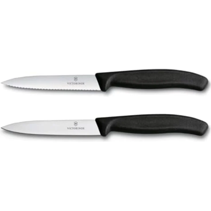 Victorinox Swiss Classic, Tomaten- und Gemüsemesser-Set, 2teilig, Extra Scharfe Klinge, Kunststoffgriff, Rostfreier Stahl, Swiss Made, Schwarz – Bild 2
