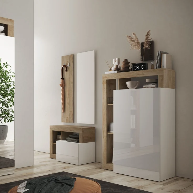 Calicosy 'HAMBURG' Schuhmöbel für 20 Paar Schuhe H139 cm - Weiß glänzend – Bild 4