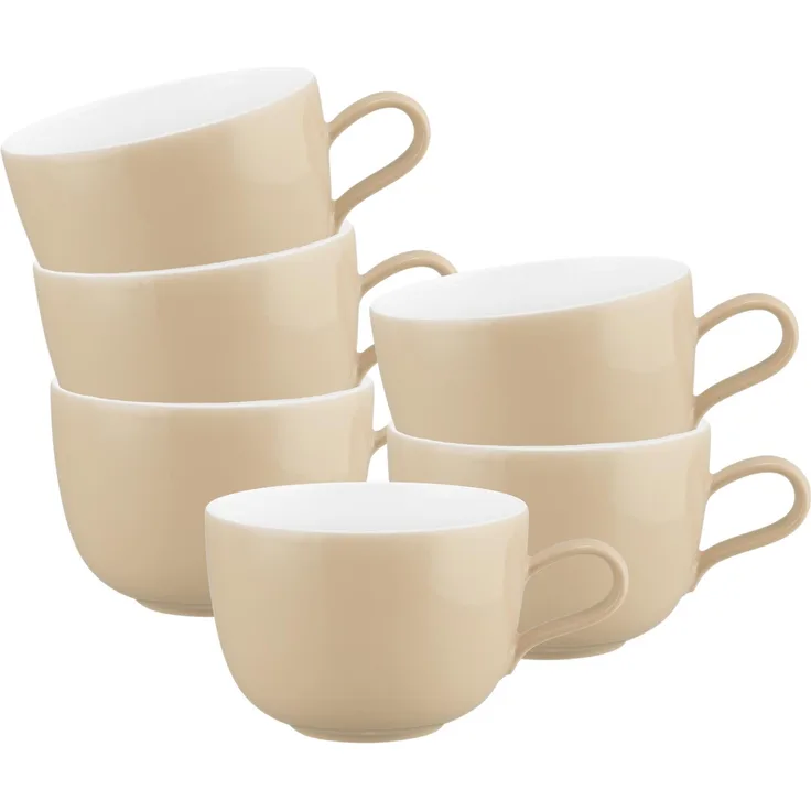 Seltmann Weiden Liberty Pure Colors Milchkaffeetasse 380 ml 6er Set - Dusty Beige