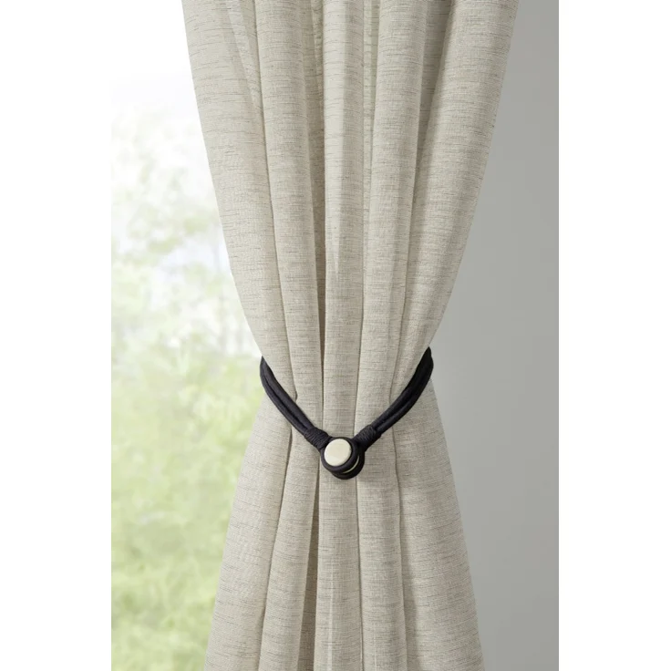 Gardinia Raffhalter für Vorhänge Kordel 47 cm schwarz - 2 Stück