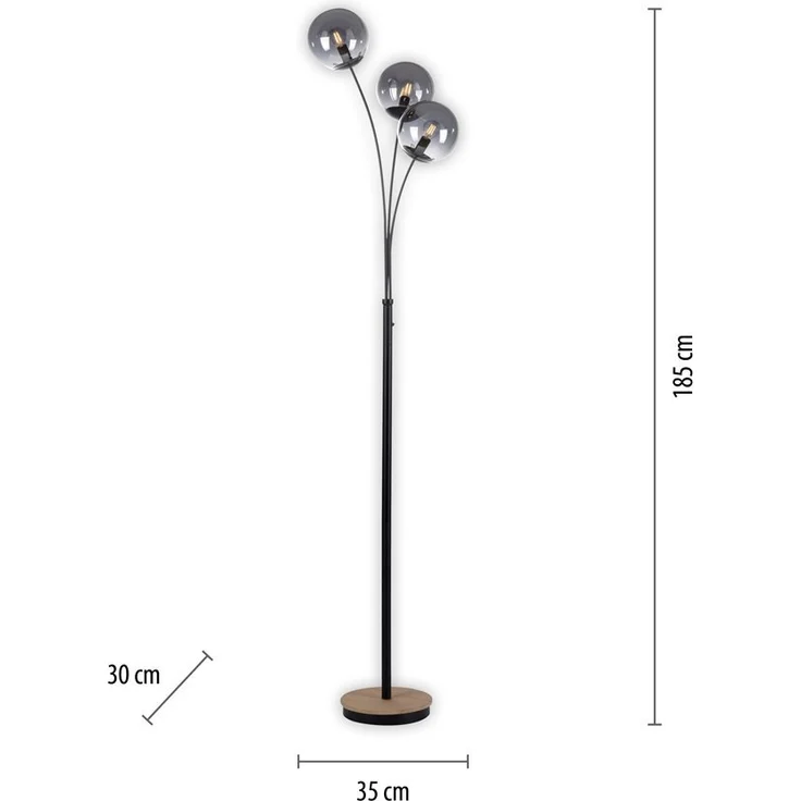 JUST LIGHT 11391-79 Green Widow LED Stehleuchte 3-flammig Holz rauchfarben – Bild 6