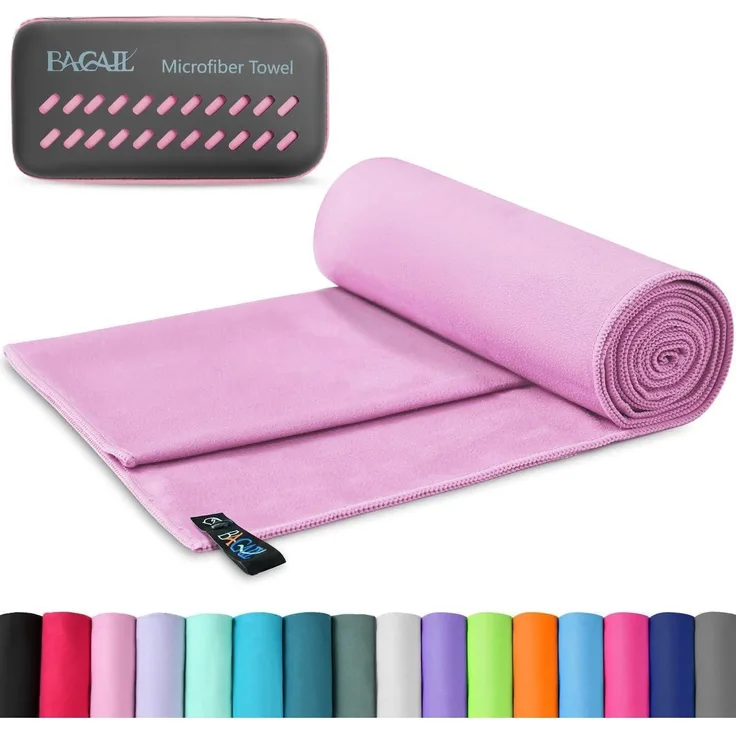 Handtuch Mikrofaser Schnelltrocknend Ultraleicht EVA Rosa XL 160x80cm