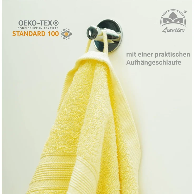 leevitex® Saunatuch Frottee XXL, (1-St), 80 x 200 cm, extra groß & saugfähig, Gelb/Mais – Bild 4