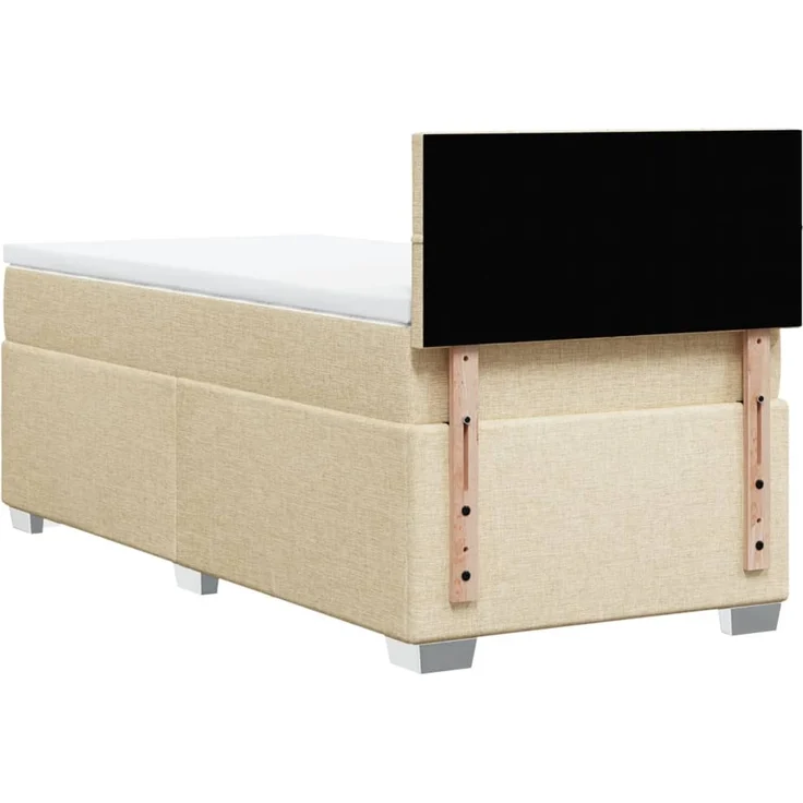 vidaXL Boxspringbett mit Matratze Creme 90x200 cm Stoff 3285776 – Bild 6