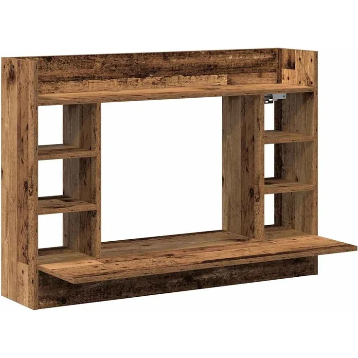 vidaXL Wandtisch mit Regal Altholz 105 x 48 x 75 cm Holzwerkstoff 869192 – Bild 1