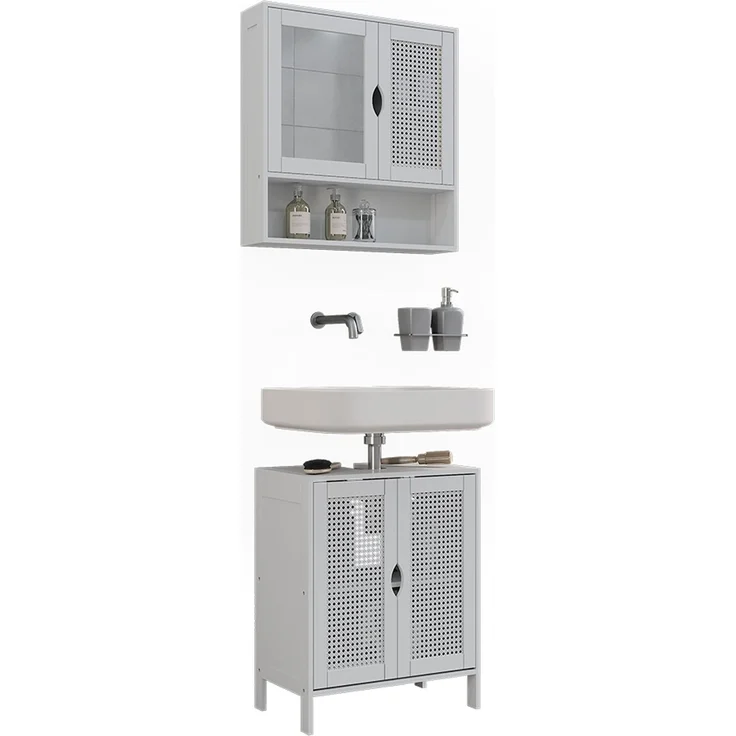 Badmöbel-Set Liora Weiß 2-teilig Vicco – Bild 5
