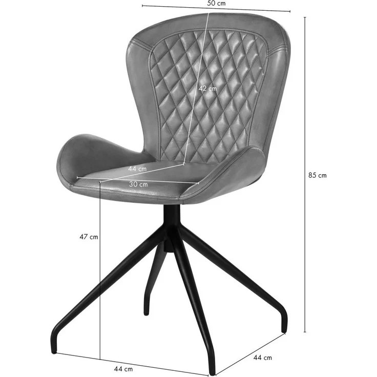 Stuhl Echtleder 61x52x86 beige IRON LABEL #612 - 2er Set – Bild 7