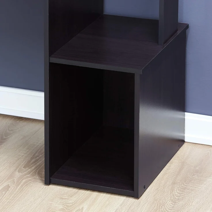 Furinno Econ Mehrzweck Home Office Computer Schreibtisch mit Ablage und Einschub, Holz, Dunkle Walnuss, 40x100. 08x86. 61 cm – Bild 2
