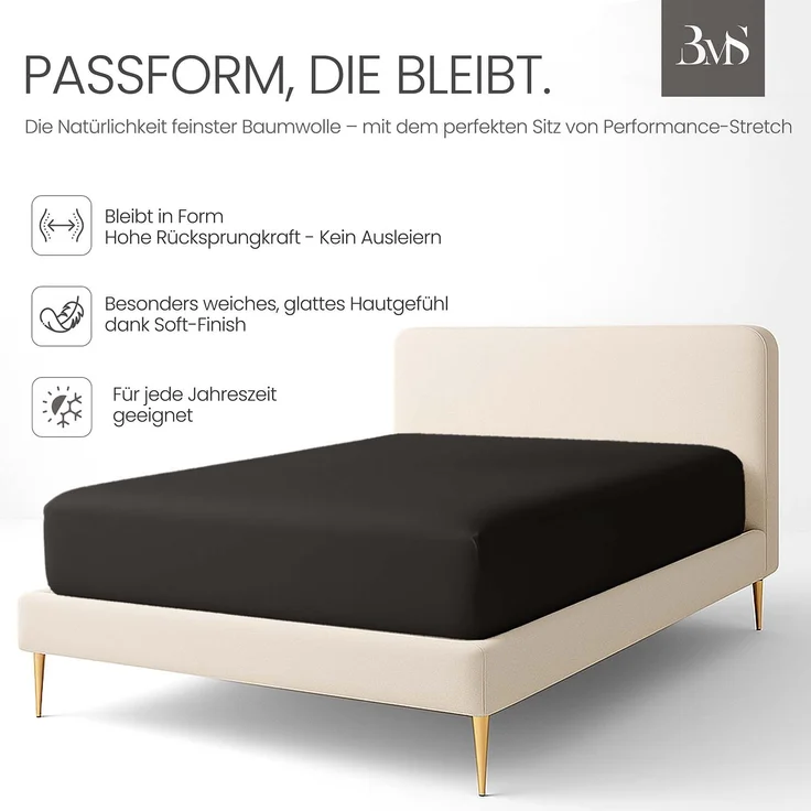 Jersey Spannbettlaken anthrazit 120x200 cm Höhe bis 25cm – Bild 3