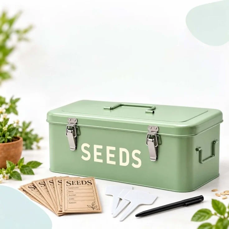 Relaxdays Saatgut Aufbewahrungsbox mit Zubehör – Bild 2
