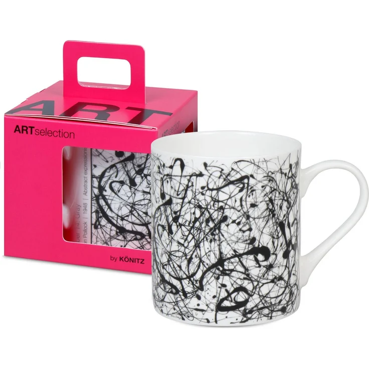 KÖNITZ Becher 1150043053 ARTselection Number 14: Gray by Jackson Pollock, 400 ml, Bone China Porzellan – Bild 1