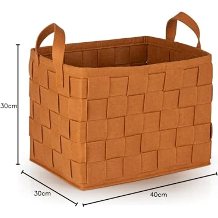 N8WERK Aufbewahrungskorb Filz 40cm rostbraun mit Henkel – Bild 10