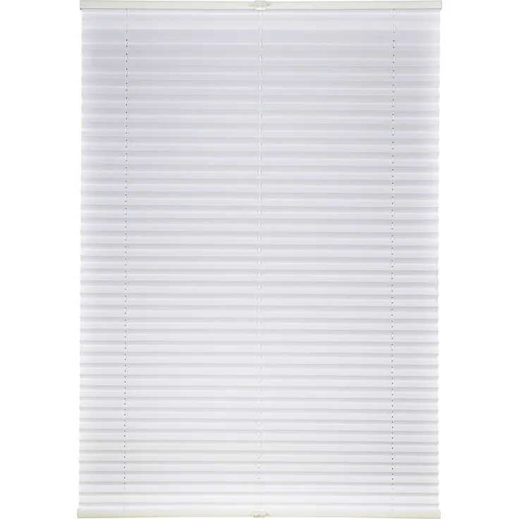 ondeco Plissee ohne Bohren mit Klemmträger weiß, Sonnenschutz für Fenster innen, Lichtschutz und Blickdicht, Plissee klemmfix Faltrollo Sichtschutz für Tür - Weiß - 40x100 cm