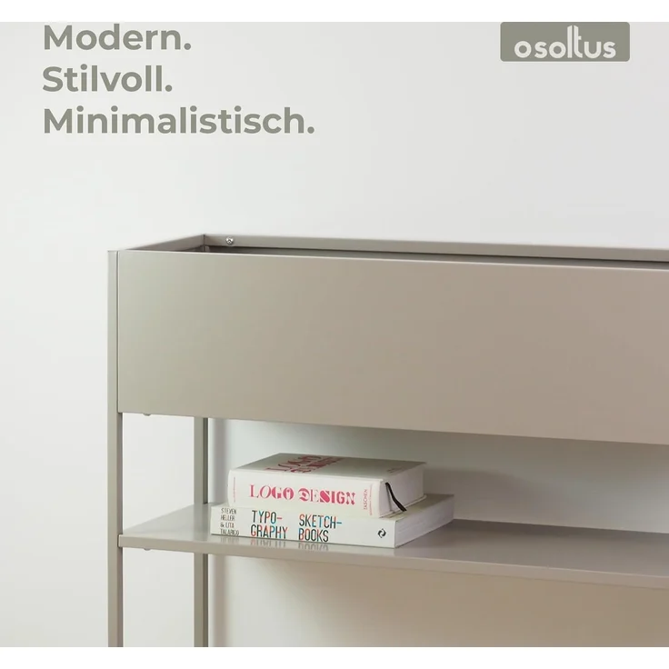 osoltus Pflanzkasten Raumteiler cube Warmgrey Grau Konsole 80 cm – Bild 7