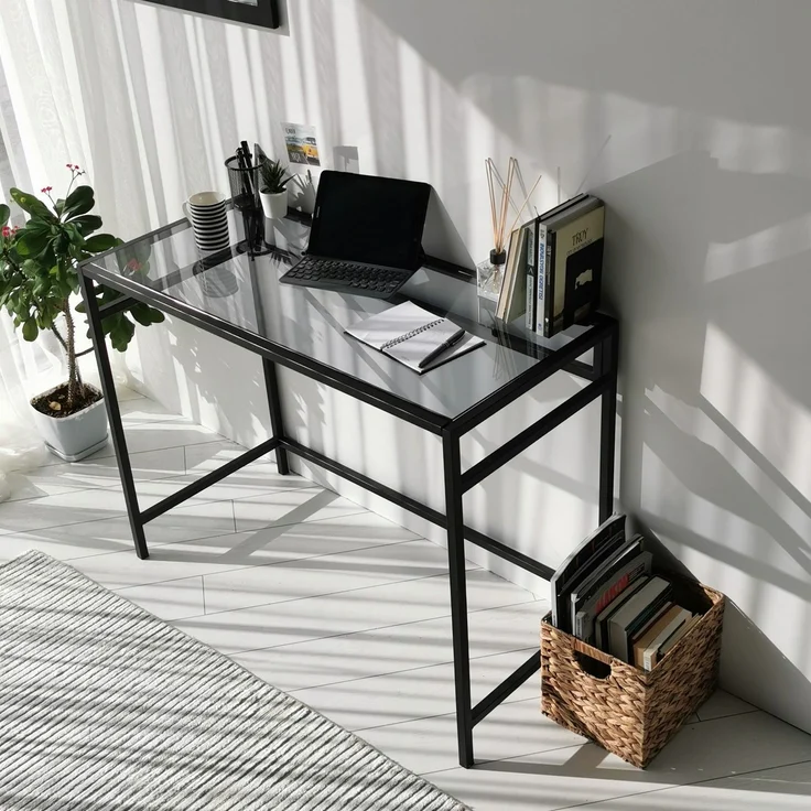 Skye Decor 'Network Çalışma Masası / 100x45cm M100F' Schreibtisch, Schwarz / Rauchgrau, 100 x 75 x 45 cm – Bild 5