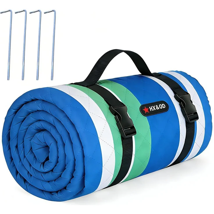 Picknickdecke extra groß wasserdicht 203 x 152 cm (Rechteckig) Blau – Bild 1