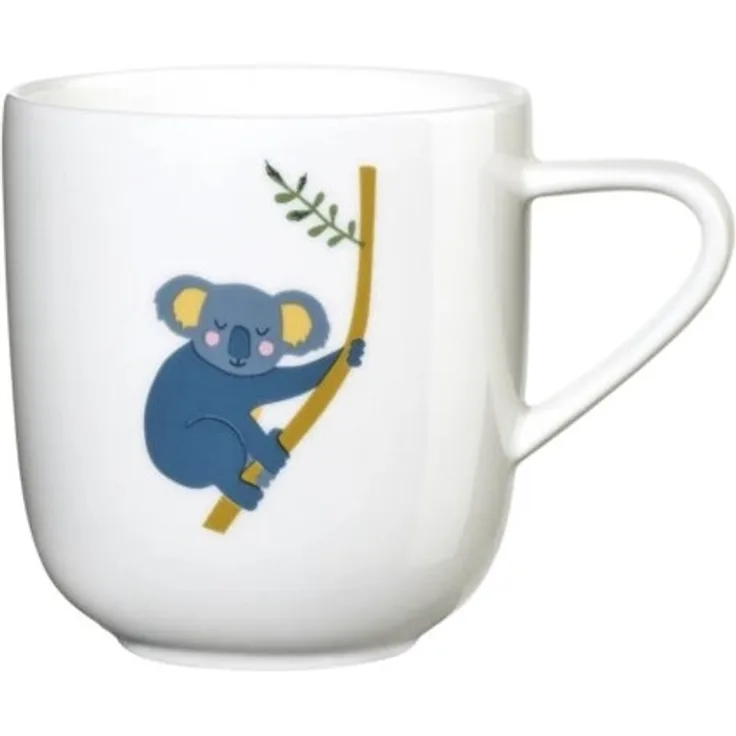 ASA Selection kids Henkelbecher Koala Konrad, Henkel Becher, Tasse, Teetasse, Fine Bone China, Weiß Glänzend, 250 ml, 38073314