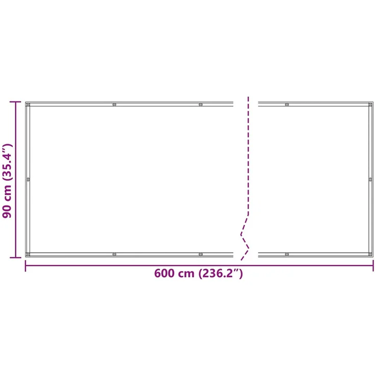 vidaXL Balkonsichtschutz Bordeauxrot 90x600 cm 42030896 – Bild 6