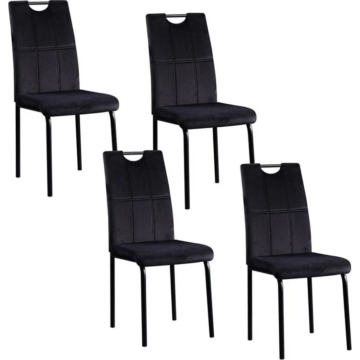 HTI-Living Esszimmerstuhl Stuhl Denton Velvet Schwarz (Set, 4 St), Esszimmerstuhl Samt – Bild 3