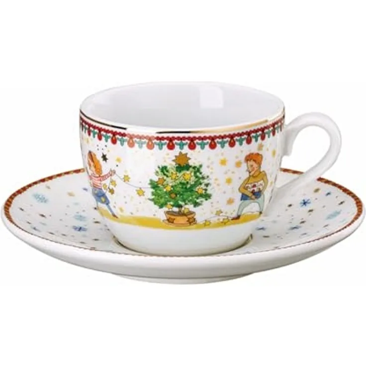 Hutschenreuther Tasse Sammelkollektion 2024 Weihnachtsleuchten Cappuccinotasse 2tlg, Porzellan