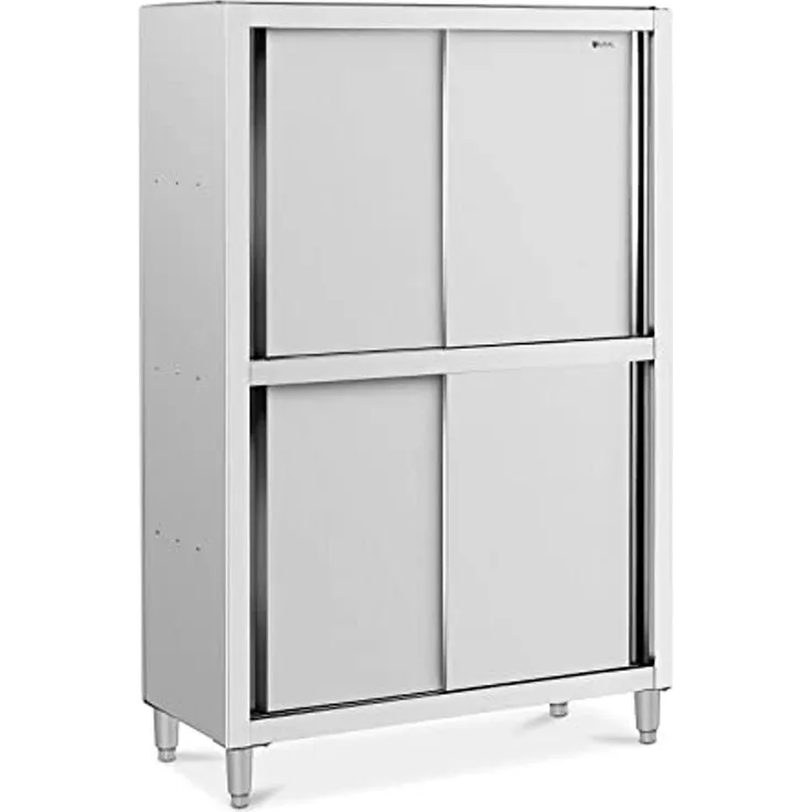 Royal Catering Vorratsschrank 120 x 50 x 180 cm Geschirrschrank Edelstahl Hochschrank Schiebetüren verschiedene Größen