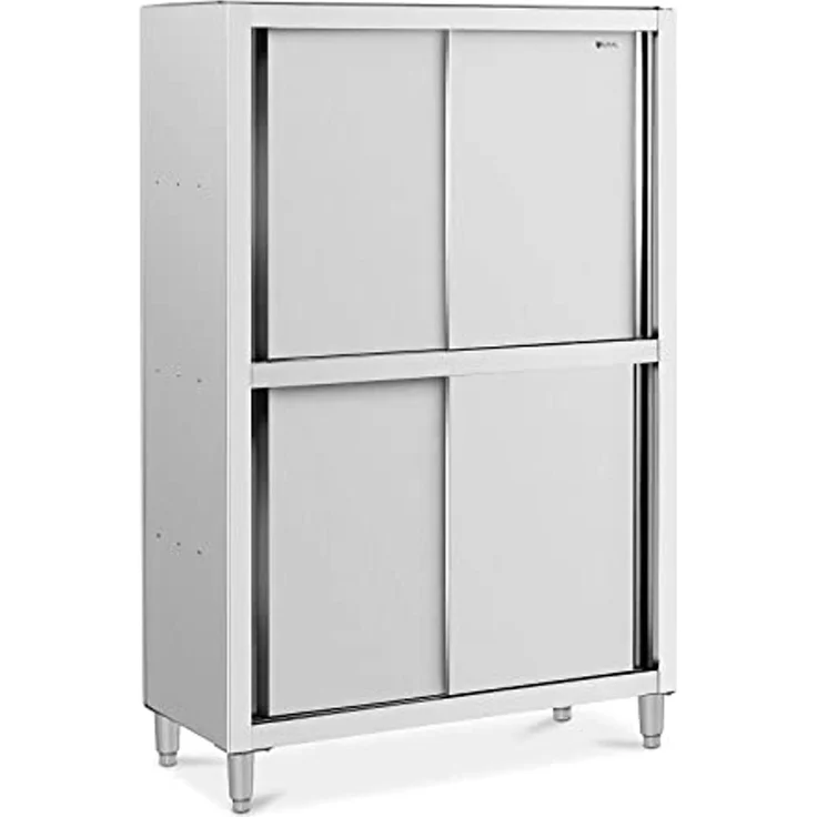 Royal Catering Vorratsschrank 120 x 50 x 180 cm Geschirrschrank Edelstahl Hochschrank Schiebetüren verschiedene Größen – Bild 1