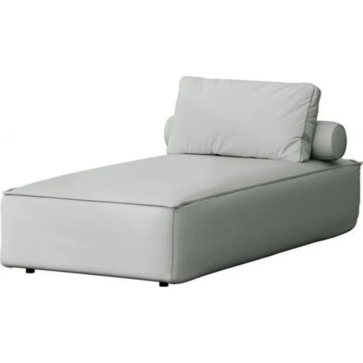 Kaiser Möbel Chaiselongue Malibu, Holz, Hellgrau, 90x73x194 cm, Gartenliege mit abriebfestem Kunstleder und antibakterieller Beschichtung