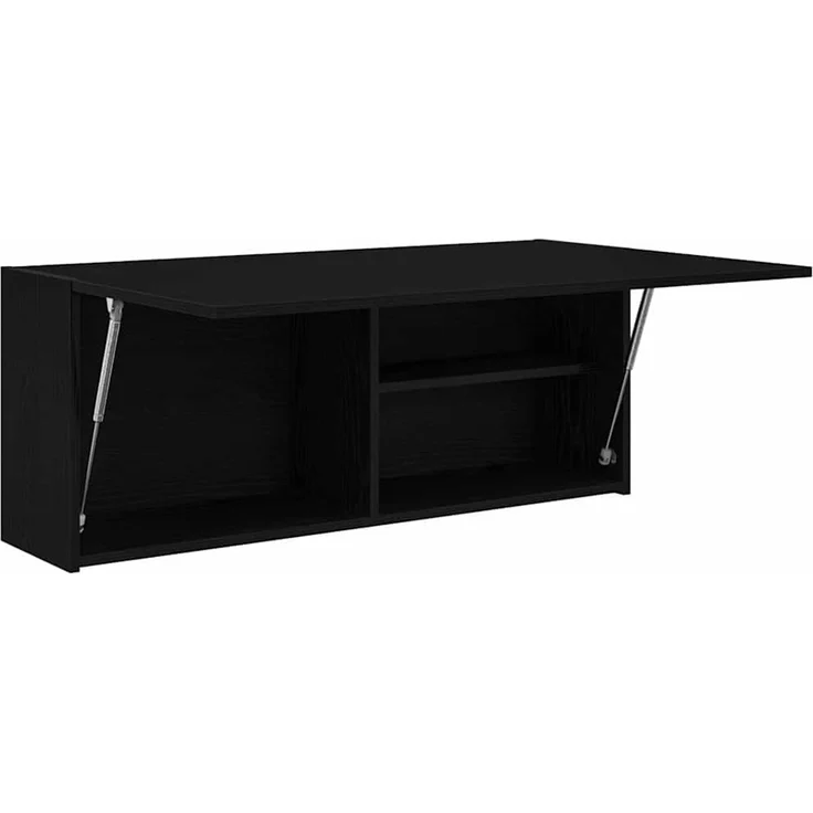 vidaXL Bad-Wandschrank Schwarz 100x25x40 cm Holzwerkstoff 860104 – Bild 4