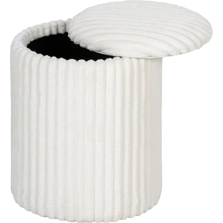 HOMCOM Sitzhocker Runder Polsterhocker (Set, 1 St, Hocker mit Stauraum), mit Stauraum, als Couchtisch nutzbar – Bild 1