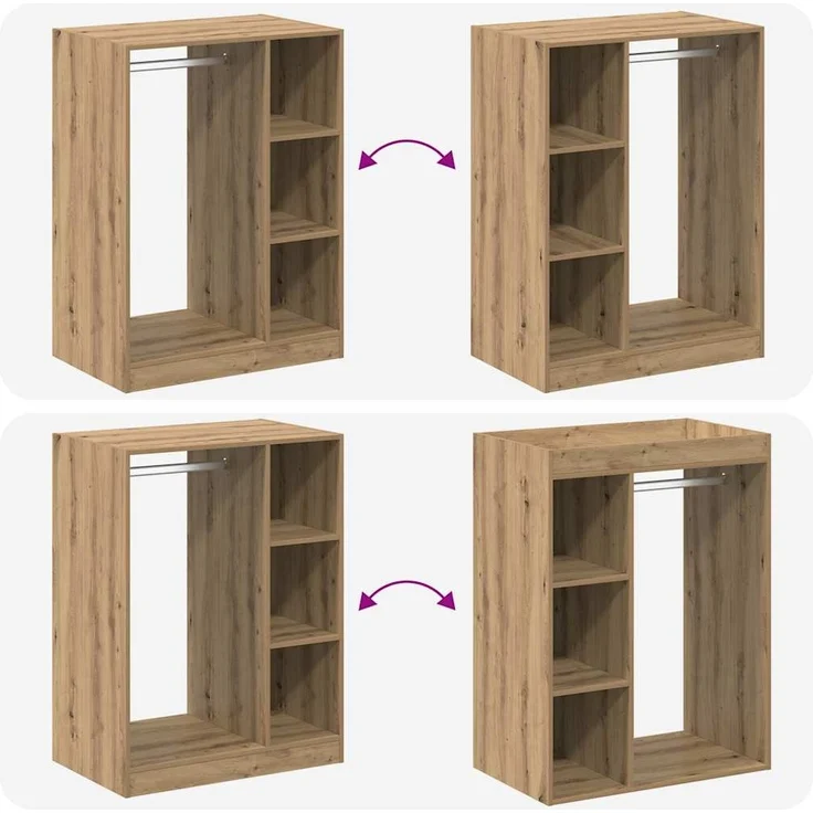 vidaXL Kleiderschrank mit Regal Artisan-Eiche 77 x 48 x 102 cm 879643 – Bild 9