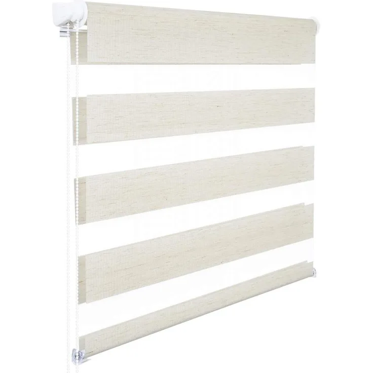 WOLTU Doppelrollo Duo Rollo Holzlook Buche 45x150