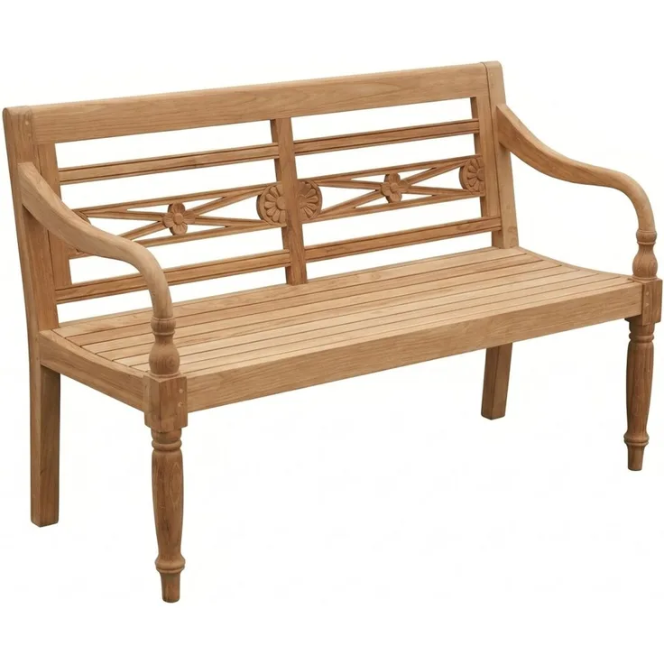 Teakholz Gartenbank LINGGA Rustic 2 Sitzer 130cm