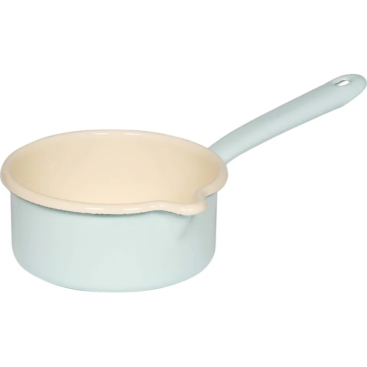 RIESS Stieltopf mit Ausguss 0,75 l Ø14cm türkis/bunt