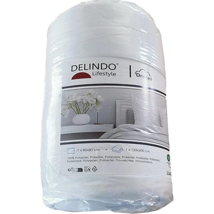 Delindo Lifestyle Bettdecke + Kopfkissen Set Dream, 135x200 mit Kissen 80x80, Sommer dünn leicht, atmungsaktiv, Allergiker geeignet – Bild 3