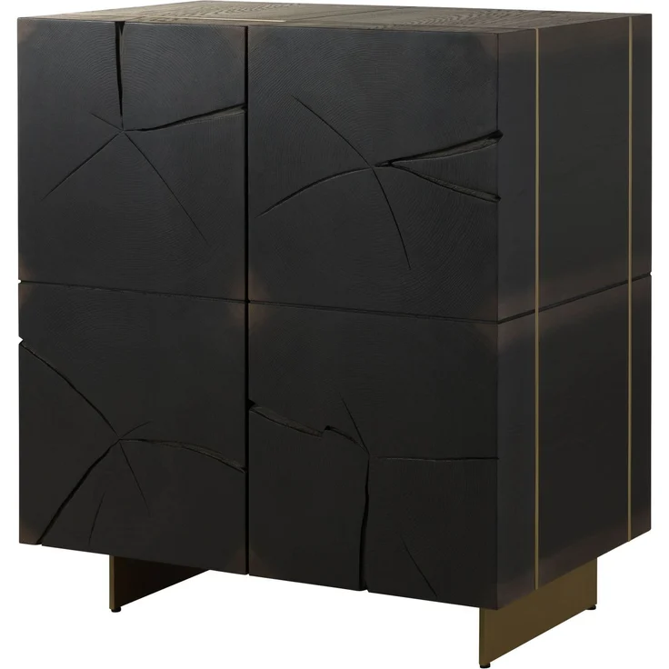 Bar Eiche 100 x 68 x 115 dunkelbraun lackiert BEAMS #50 – Bild 1