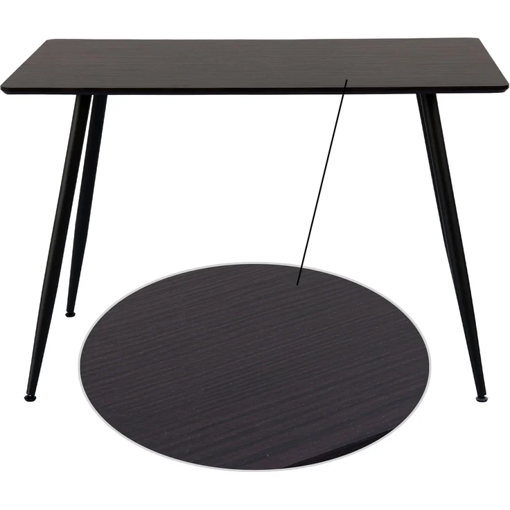 Esstisch Tischplatte mit Holzmaserung Küchentisch Esszimmertisch Speisetisch Tisch Esszimmer Küche 115x75 MDF Metallrahmen Dunkelbraun – Bild 5