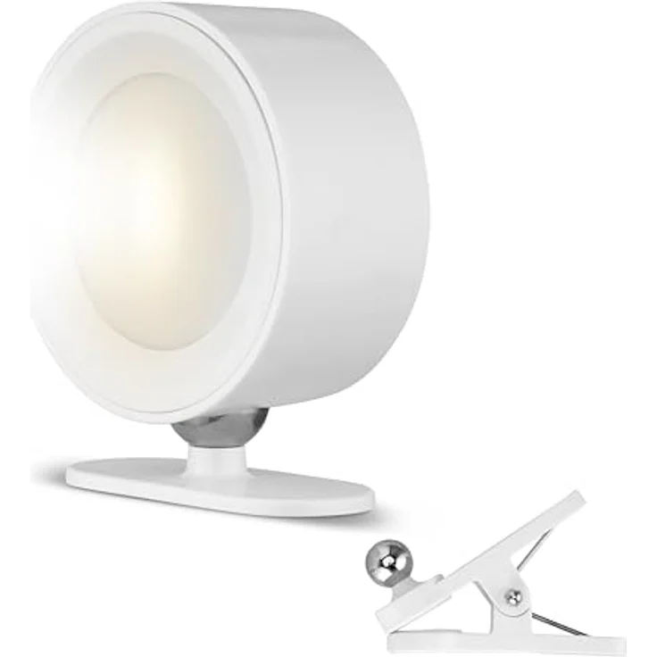 REV Wandleuchte Akku - 150lm, dimmbar, 360° drehbar | Wandleuchte innen ohne Stromanschluss - ideal für Flur, Schlaf- & Wohnzimmer, weiß – Bild 1