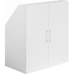 Bellamio 'Aland' Dachschrägenregal mit Türen, weiß, 100x52x90 cm, Schrank für Dachschräge mit 3 Fächern