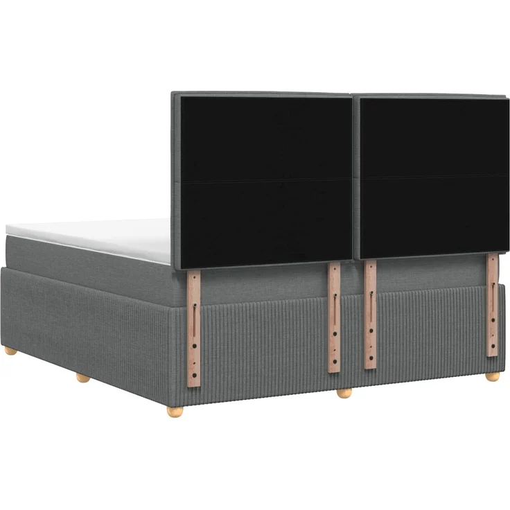 vidaXL LED Boxspringbett mit Matratze Dunkelgrau 180 x 200 cm Stoff 3455910 – Bild 9