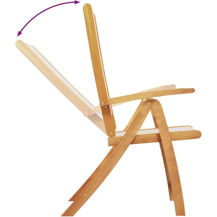 vidaXL Gartenstühle 6 Stk. Klappbar Massivholz Akazie und Textilene 3279239 – Bild 4