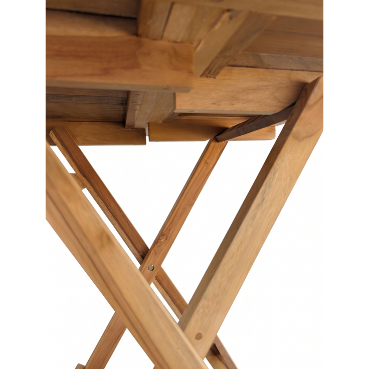 Linder Exclusiv Klapptisch Gartentisch 60 x 60 cm in Premium Teak Natur – Bild 4