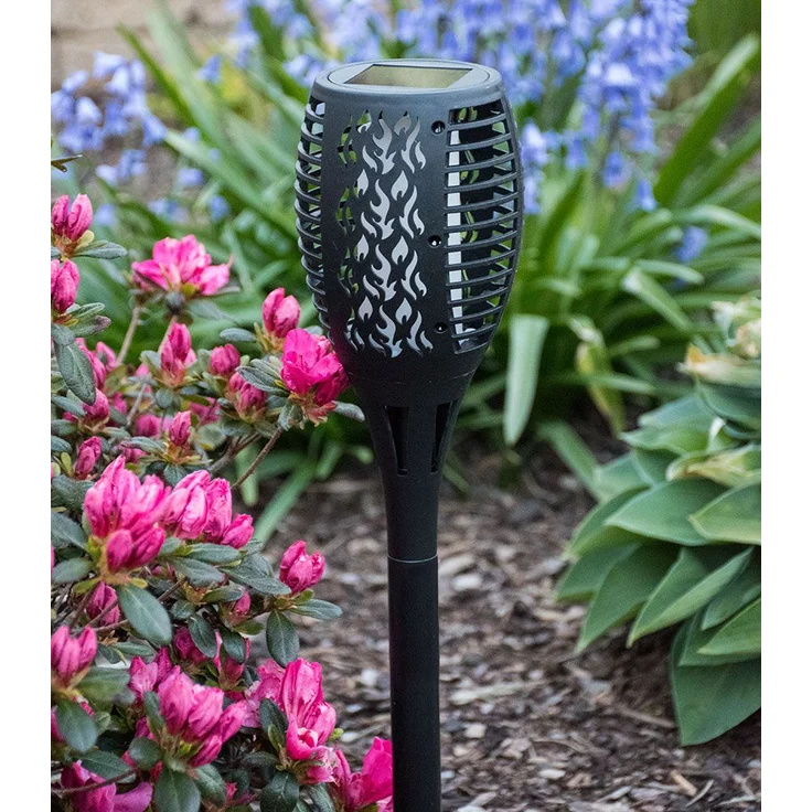 2x LED Solarlampe, Feuer-Effekt, Garten Fackel Höhe 58 cm – Bild 10