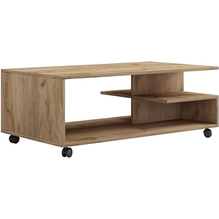 MID.YOU Couchtisch Stango, rechteckig aus Holzwerkstoff in Honigeiche, 50x40x100 cm mit Stauraum – Bild 4