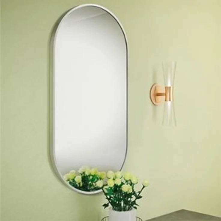Navaris Wandspiegel Wandspiegel oval mit Rahmen Deko Spiegel 75 x 38 x 3 cm zum Aufhängen (1-St) – Bild 6