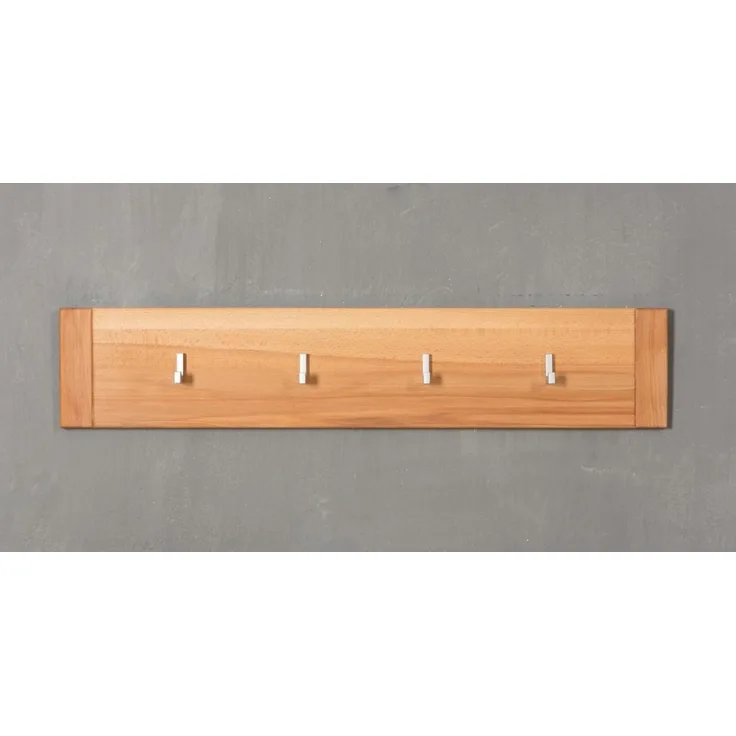 Woodline Wandgarderobe Hakenleiste Kernbuche Massivholz geölt, Genf Natur 91x5x18 cm